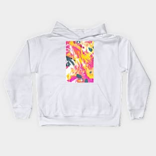 Phux and yellow psychedelic marble ink Kids Hoodie